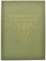 Lote 126 - REMBRANDT IN BILD UND WORT, LIVRO - Edição em língua alemã. Por Wilhem Bode e Wilhelm Valentiner. Exemplar idêntico encontra-se à venda por € 96. Editora: Rich. Bong Kunstverag, Berlin, [s/d]. Dim: 35x25 cm. Encadernação cartonada com ferros a 