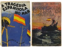 Lote 143 - A TRAGÉDIA ESPANHOLA NO MAR, LIVRO - 2 Vols. Subsídios para a história da acção da Armada de Espanha (Esquadras Nacionalista e Governamental) na Guerra Civil. Parceria António Maria Pereira, Livraria Editora, Lisboa, 1936-1937. Colecção com 4 v