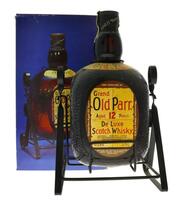 Lote 27 - WHISKY OLD PARR 12 ANOS - Garrafão de Whisky, Grand Old Parr, Aged 12 Years, De Luxe Scotch Whisky, Macdonald Greenlees, Escócia, (3750ml - 43%vol.). Nota: com suporte de metal e caixa de cartão original. Garrafão idêntico á venda por € 395. Con