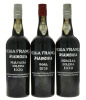 Lote 119 - MADEIRA VEIGA FRANÇA 1930 E 1934 - 3 garrafas de Vinho da Madeira sendo 1 garrafa Sercial Solera 1930, 1 garrafa Malvasia Solera 1930 e 1 garrafa Boal 1934, Especialmente engarrafado para o Banco Comercial Português, (750ml). Nota: conjunto cm - 2