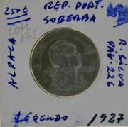 Lote 2 - Moeda de Alpaca de 1 Escudo - 1927 - BELA+, com o valor de cat. de 130€