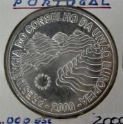 Lote 6 - Moeda em Prata de 1000$00, datada de 2000, alusiva à "Presidência do Conselho da União Europeia" MBC