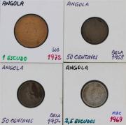 Lote 23 - Numismática - Moedas; Angola; 4 Moedas Diferentes; Estado: MBC a Soberbas; Cotação Krause: 28€; Origem Coleccionador José A.T.Macedo