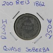 Lote 94 - Numismática - Moedas; Portugal - Monarquia; 200 Réis 1862 D. Luís I; Moeda em Prata; Estado: Quase Soberba; Cotação pelo anuário numismática 2013 - 250€