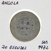 Lote 128 - Numismática - Moedas; Angola; 20 Escudos - 1972; Estado: Soberba; Cotação Krause: 50€; Origem Coleccionador José A.T.Macedo