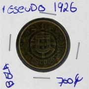 Lote 207 - Numismática - Moedas; Portugal; 1 Escudo 1926; Estado: Belo; Cotação pelo anuário numismática 2013 - 700€