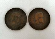 Lote 245 - Duas moedas de 20 Reis em bronze - D. Carlos I datadas de 1891 e 1892