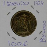 Lote 259 - Numismática - Moedas; Portugal; 1 Escudo 1924; Estado: Belo; Cotação pelo anuário numismática 2013 - 100€