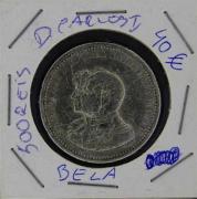 Lote 307 - Numismática - Moedas; Portugal - Monarquia; 500 Reis 1898 D. Carlos I; Moeda em PRATA Estado: Belo; Cotação pelo anuário numismática 2013 - 40€