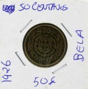 Lote 311 - Numismática - Moedas; Portugal; 50 Centavos 1926; Estado: Belo; Cotação pelo anuário numismática 2013 - 50€