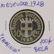 Lote 323 - Numismática - Moedas; Portugal; 10 Escudos 1928 "Cavalinho" Moeda em PRATA; Estado: Belo; Cotação pelo anuário numismatica 2013 - 100€