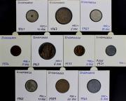 Lote 333 - Numismática - Moedas; Dinamarca; 10 Moedas Diferentes; Estado: MBC +; Cotação Krause: 26€; Origem Coleccionador José A.T.Macedo