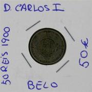 Lote 403 - Numismática - Moedas; Portugal - Monarquia; 50 Reis 1900 D. Carlos I; Estado: Belo; Cotação pelo anuário numismática 2013 - 50€