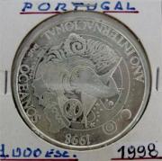 Lote 462 - Moeda em Prata de 1.000$00 " Ano Internacional dos Oceanos" , série datas e figuras da História de Portugal, MBC