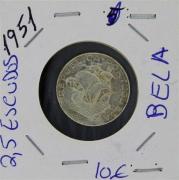 Lote 491 - Numismática - Moedas; Portugal; 2,5 Escudos 1951 Moeda em PRATA; Estado: Belo; Cotação pelo anuário numismatica 2013 - 10€
