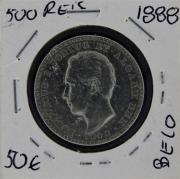 Lote 545 - Numismática - Moedas; Portugal - Monarquia; 500 Reis 1888 D. Luís I ; Moeda em PRATA; Estado: Belo; Cotação pelo anuário numismática 2013 - 50€