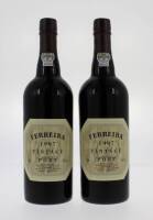 Lote 1274 - Duas Garrafas de vinho do Porto, Ferreira, Vintage 1997, com caixa de madeira