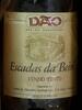 Lote 1278 - Garrafa de vinho tinto da Região do Dão, da marca Escadas da Beira, Reserva Especial 1980 engarrafado em 1989 Série B, a esta garrafa foi atribuido o Nº 061, 3 Litros - 3