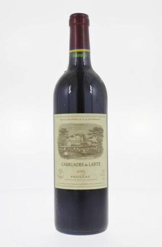 Lote 1297 - Garrafa de vinho tinto da Região de BORDEAUX - FRANCE, da marca CARRUADES DE LAFITE - PAUILLAC, 2001, á venda em sites da especialidade com valores de P.V.P. entre 160€ e 240€ - www.wine-searcher.com