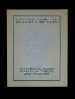 Lote 1401 - Livro de Mário Pato e Tavares de Sousa, "Da Influência do Anidrido Sulfuroso na Correcção Ácida dos Mostos", 1938