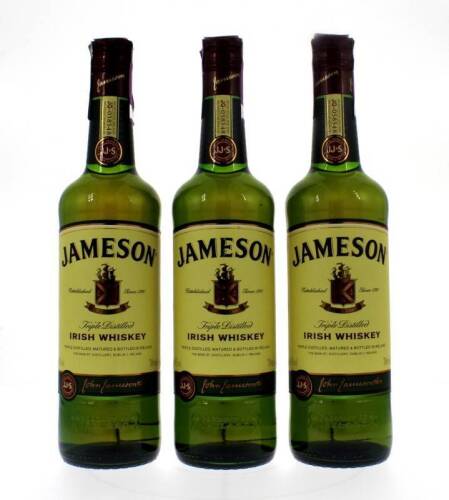 Lote 1412 - Três garrafas de Irish Whiskey, Jameson, Triple Distilled