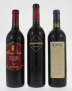 Lote 1576 - Três garrafas de vinho tinto da Região do DOURO, das marcas KOPKE, reserva 2003, ANDREZA, 2003 e MURGANHEIRA - TÁVORA VAROSA, 2002