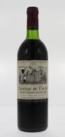 Lote 1747 - Garrafa vinho tinto França, Chateau du Cauze, Saint Émilion Grand Cru 1978