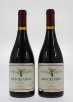 Lote 1893 - Duas garrafas de vinho tinto da Região de APALTA - CHILE, da marca MONTES ALPHA SYRAH, 2002