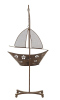 Lote 39 - SUPORTE DE VELA - Modelo em ferro forjado em forma de barco com suporte de pé. Dim: 70 cm (altura) - 3