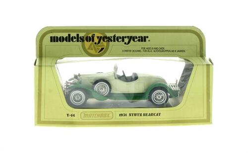 Lote 8 - MATCHBOX, CARRO MINIATURA – Stutz Bearcat 1931, escala 1:44, coleção “models of yesterday”. Nota: caixa original