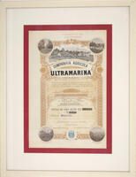 Lote 675 - TÍTULO DE 1 ACÇÃO DA COMPANHIA AGRICOLA ULTRAMARINA - Com sede em Lisboa, Capital 7.008:000$00, representado em 70.080 Acções de 100$00, Nº 45499, no valor de 100$00, datado de 30 de Janeiro e 1919, pertencete ao portador. Dim: mancha 43x28 cm.