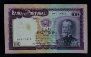 Lote 631 - Notafilia - Nota de Cem Escudos, Ch.6A, do Banco de Portugal, Pedro Nunes, de 1961, Estado MBC