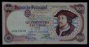 Lote 632 - Notafilia - Nota de Quinhentos Escudos, Ch.10, do Banco de Portugal, D. João II, de 1966, Estado MBC