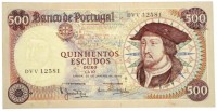 Lote 2 - PORTUGAL, NOTA DE 500 ESCUDOS, ANO 1966 - Nota do Banco de Portugal. Efigie de D. João II, Chapa 10, Lisboa25 de Janeiro de 1966. Dim: 156x78 mm. Nota: sem classificação atribuída pela Oportunity Leilões, cabe ao licitante atribuir a classificaçã