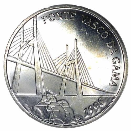 Lote 24 - PORTUGAL, MOEDA DE 500 ESCUDOS EM PRATA 500, ANO 1998 - Moeda da República Portuguesa de 1998, Ponte Vasco da Gama. Peso indicativo: 14 g. Dim: 30 mm (diâmetro). Nota: sem classificação atribuída pela Oportunity Leilões, cabe ao licitante atribu