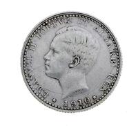 Lote 93 - PORTUGAL, MOEDA DE 100 REIS EM PRATA 835, ANO 1910 - Moeda da Monarquia Portuguesa de D. Manuel II de 1910. Peso indicativo: 2,5 g. Dim: 20 mm (diâmetro). Nota: sem classificação atribuída pela Oportunity Leilões, cabe ao licitante atribuir a cl