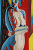 Lote 26 - FERNANDA ROMANO (n.1961) - Original - Pintura a óleo sobre tela, assinada, datada de 2021, título "Figura Feminina". Dim: mancha 100x81 cm - 2