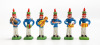 Lote 9 - BARAÇA (?) - FIGURADO DE BARCELOS - Banda de música em artesanato português do Figurado de Barcelos, possivelmente dos Irmãos Baraça, em barro policromado à mão, composta por 6 músicos, sendo cada um deles um apito. Dimensão: dos 19 cm de altura 