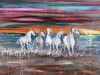 Lote 60 - LIGIA ROMANO (n.1981) - Original - Pintura a óleo sobre tela, assinada, datada de 2021, título "Diferent Sunset - Serie Horses". Dim: mancha 60x80 cm. Obra desta autora foi vendida por € 260 na Oportunity Leilões. Nota: tela com pequeno rasgão. - 3