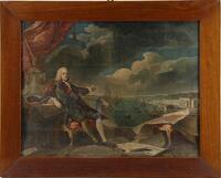 Lote 746 - MARQUÊS DE POMBAL - Gravura sobre papel, motivo "Marquês de Pombal". Dim: mancha 42x54 cm. Dim: moldura 53x66 cm