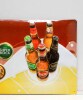 Lote 12 - PLACA PUBLICITARIA CERVEJA SUPER BOCK - Em folha metálica, com decoração policromada e relevada, reproduzindo garrafas com publicidade a diversas cervejas "Green, Sabor Autêntico, Stout, Twin, e Abadia". Dim: 24x40 cm. Nota: como nova - 3