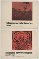 Lote 237 - ESTAMPAS REVOLUCIONÁRIAS, ÁLBUNS - Conjunto de 2 álbuns, Dossiers Comunicação Visual 1 (Europa) e 2 (América-Ásia), Publicações Génese, com 8 litografias (cada). Dim: 30x40 cm. Encadernação capa de brochura. Nota: álbuns completos com texto des