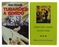 Lote 41 - LIVROS DE AUTORES CLÁSSICOS - 2 Vols. "Lisboa em Camisa", por Gervásio Lobato; e "Tubarões A Bordo", por Heinz Konsalik. Encadernação de capa dura com sobrecapa a cores. Exemplares em bom estado