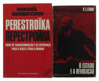 Lote 249 - LIVROS SOBRE TEMAS HISTÓRICOS DA URSS E RÚSSIA - 2 Vols. "O Estado e a Revolução", por V.I. Lenine - 1961; e "Perestroika", por Mikhail Gorbatchov. Anos de Transformação. Nota: Livros bem conservados