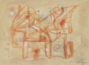 Lote 2638 - Arpad SZENES (1897-1985) "Original" gouache e aguarela sobre papel, assinado datado de 1953, dimensões de 22x29cm..Guache deste pintor foi vendido por 17.000€ na leiloeira PCV em Lisboa.