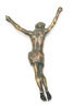 Lote 7 - CRISTO EM BRONZE - múltiplo, escultura de Cristo Crucificado em bronze, assinada Teixeira Lopes (pouco perceptível). Dimensão: 32 cm - 2