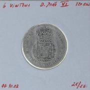 Lote 198 - Moeda de 6 vinténs (120 Reis) D. João VI, prata, valor catálogo 25/50€, AG 10.02, MBC+