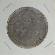 Lote 250 - Moeda de 5 Pesetas do ano 1876 do Rei Alfonso XII Rey. Moeda em Cuproníquel e com diâmetro: 3,7 cm. Nota: apresenta sinais de uso.