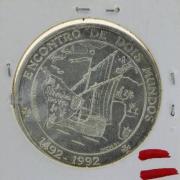 Lote 296 - Moeda República Portuguesa 1000$00 de 1992 Encontro de Dois mundos prata (500 0/00 27 g)