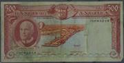 Lote 574 - Nota de 500 Escudos do Banco de Angola, de 10 de Junho de 1970, nº 2Gsf43214 Nota: apresenta sinais de uso.